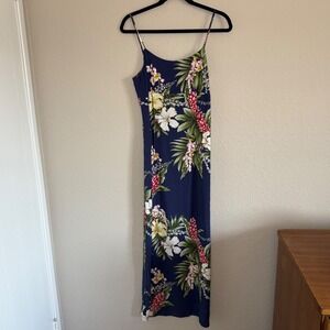 Shannon Marie Medium Maxi‎ Dress Hawaiian Floral Babydoll Y2K Beach Resort